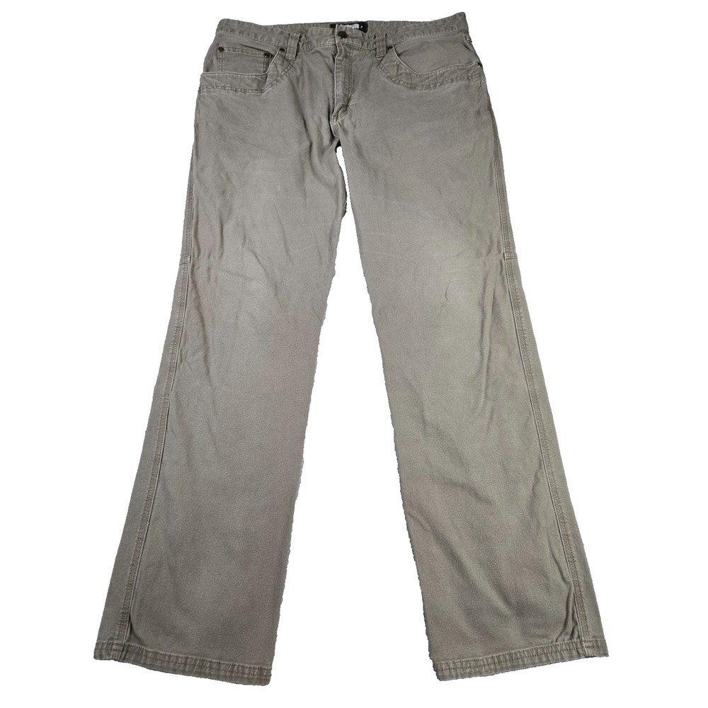 Mountain Khakis Jeans Mens Size 38 x 34 Tan Outdoor Work Wear Straight Leg Denim